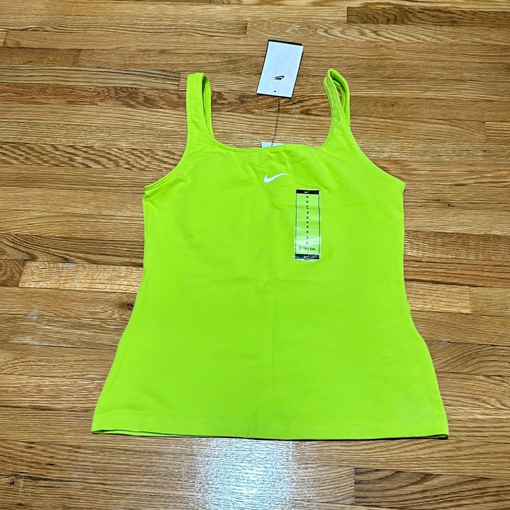 Woman lime green tank